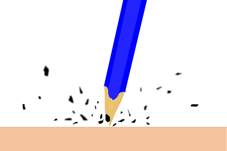 image of a pencil's lead snapping